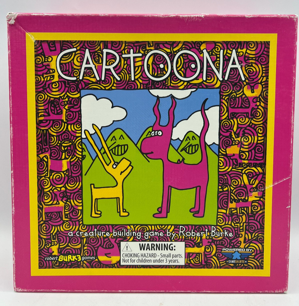 Cartoona Board Game Robert Burke Complete Open Box Creature Building Game